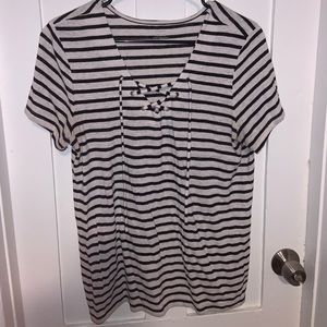 Striped Tshirt with string design